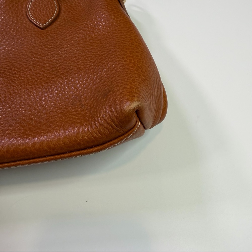 Dooney & Bourke Vintage Pebbled Tan Leather Handbag Y2K Preppy Quiet Luxury Zip - Picture 12 of 13